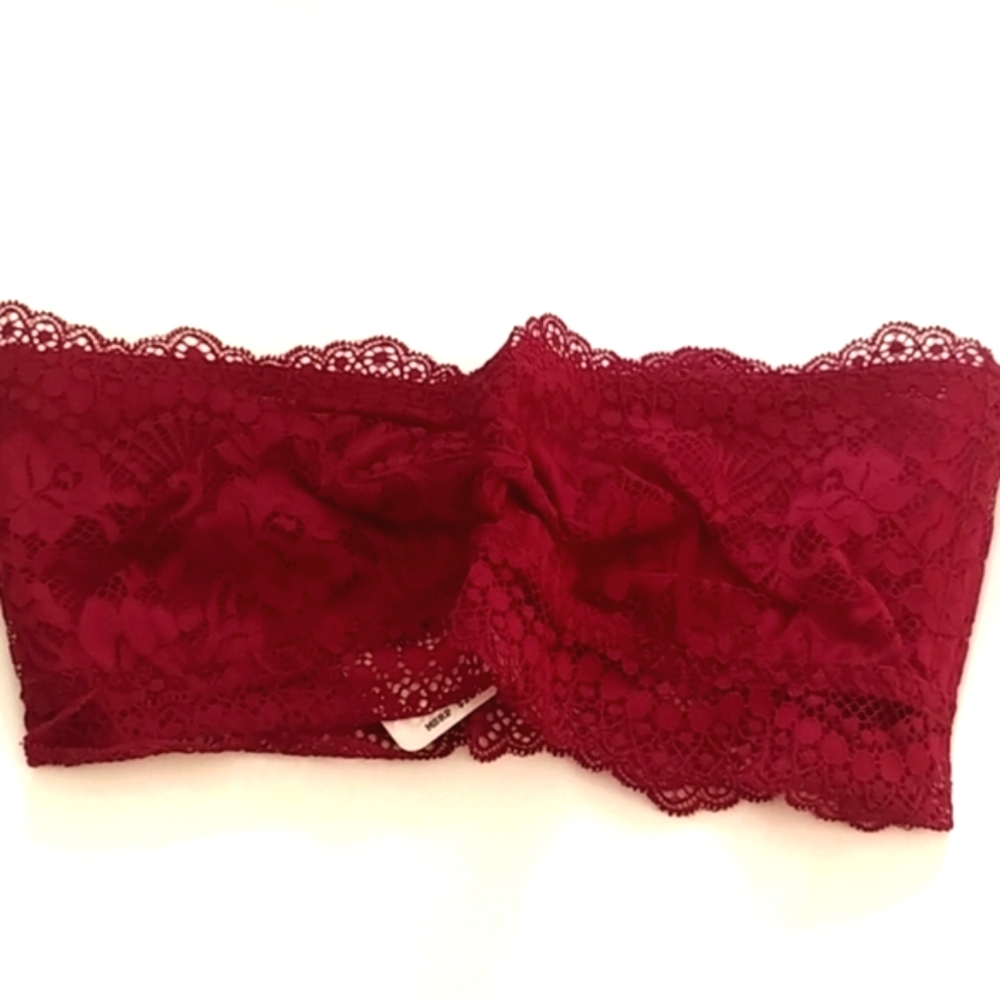 NWTS Free People Lacey Looks Bandeau Burgundy Size XS
